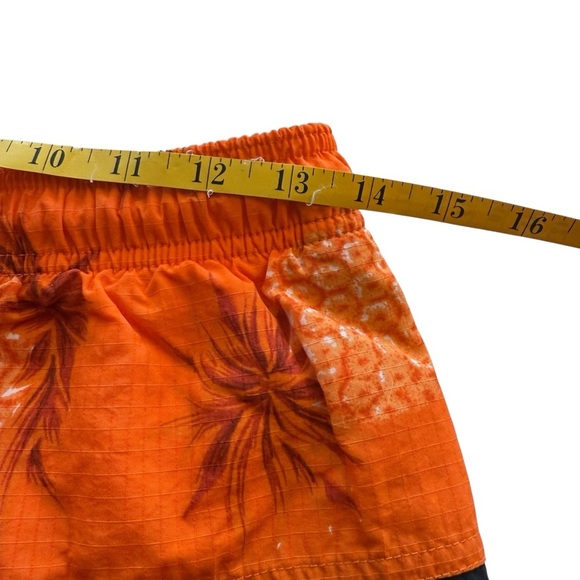 Chaps Ralph Lauren Swim Trunks Small Rip Stop Contrast Orange Blue Lined Beach - Picture 5 of 9
